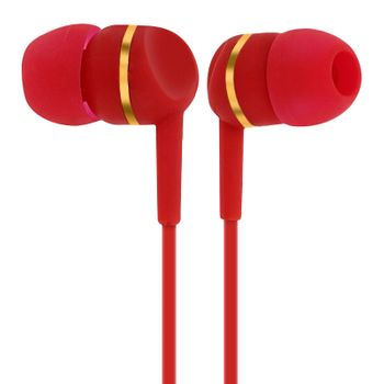 Auriculares Intrauditivos Manos Libres Estéreo Botón Multifunción - Rojos