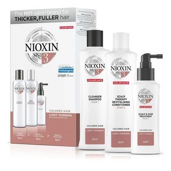 Set De Peluquería Unisex System 3 Nioxin (3 Pcs) Anticaída Cabellos Teñidos