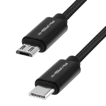 Cable Usb Tipo C A Micro-usb – Carga Y Transferencia De Datos – Akashi 1m Negro