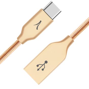 Akashi Cable Usb A Usb Tipo C Inox Cromado Oro