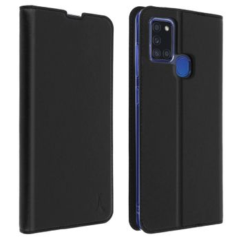 Funda Samsung Galaxy A21s Cartera F. Soporte Rígida Akashi – Negro