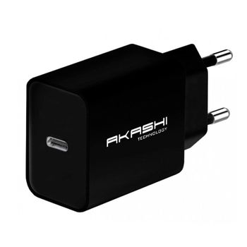 Akashi Cargador De Pared/negro/20w/usb-c