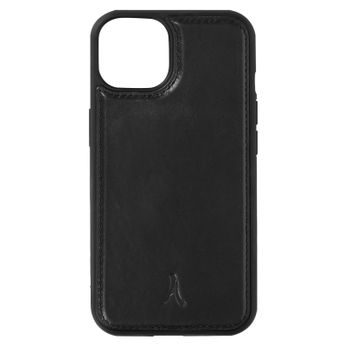 Carcasa Iphone 13 Rígida Cuero Costuras Visibles Akashi Negro