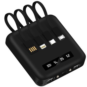 Cables Universales Baterías Externas Usb-c, Micro-usb Lightning Akashi Negro