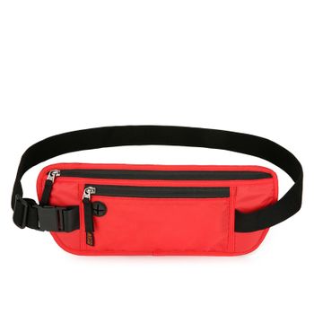 Riñonera Viaje Antirrobo,riñonera Impermeable Ligera De Seguridad,bolsa De Cinturón De Dinero Antirrobo Con Rfid,riñonera Para Pasaportes Esconder Efectivo,tarjetas Para Hombre Y Mujer(rojo)