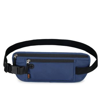 Riñonera Viaje Antirrobo,riñonera Impermeable Ligera De Seguridad,bolsa De Cinturón De Dinero Antirrobo Con Rfid,riñonera Para Pasaportes Esconder Efectivo,tarjetas Para Hombre Y Mujer(azul)