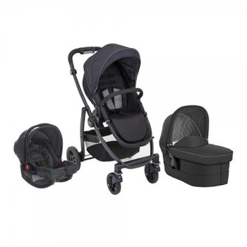 Cochecito Graco Evo Trio W/ Cc & Rc & Ft Black Grey