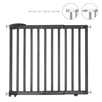 Badabulle Puerta De Seguridad Extensible Deco Pop Negra 63-106 Cm Badabulle