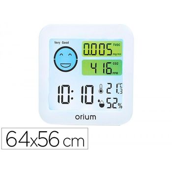 Medidor De Aire Orium Quaelis 20 Medidor De C02 Y Cov Superficie 30 M2 Pantalla Lcd Color Blanco 64x56 Mm