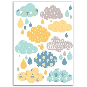 Textil Fusible 15 X 21 Cm - Nubes Niño