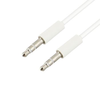 Cable Audio Auxiliar Doble Jack 3,5mm Macho Macho 1m - Blanco