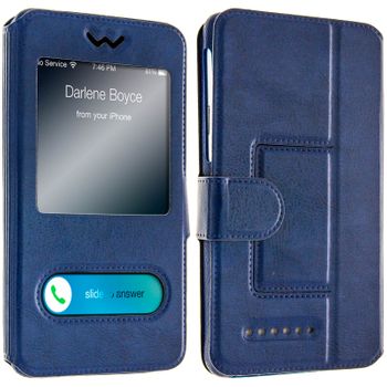 Funda Smartphone De 4,7 A 5 Pulgadas Doble Ventana – Azul Oscuro