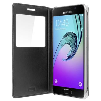 Funda Libro Samsung Galaxy A5 2016 Con Ventana Carcasa Rígida – Negra