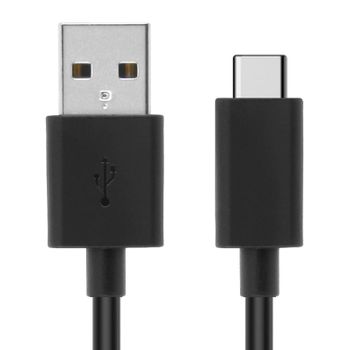 muvit for change pack cargador coche USB 2 puertos 2.4A + cable 1.2m tipo C  negro