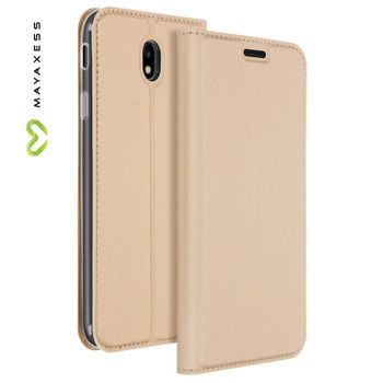 Funda Samsung Galaxy J7 2017 Funda Libro Billetera Función Soporte – Oro