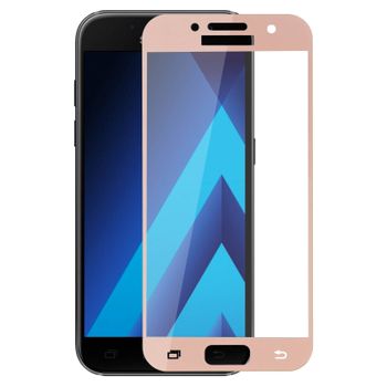 Protector De Pantalla Galaxy A3 2017 Cristal Templado Dureza 9h - Borde Rosa