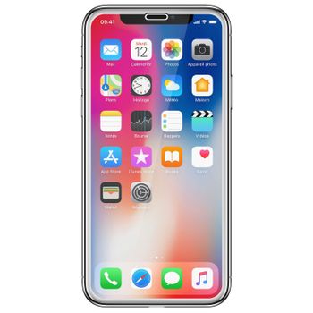 Protector De Pantalla Iphone X Cristal Templado Dureza 9h - Borde Blanco