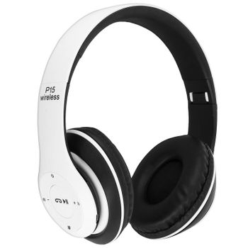 Cascos Bluetooth 4.0/jack 3.5 Mm Micro-sd P15 Blancos