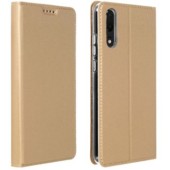 Funda Huawei P20 Cartera Con Cierre Magnético Y F. Soporte - Dorado