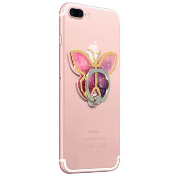 Anillo De Sujeción Soporte Smartphone Giratorio Mariposa - Violeta