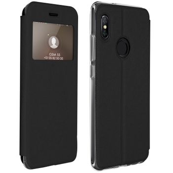 Funda Libro Billetera Ventana Negra Xiaomi Redmi Note 5 Función – Soporte