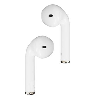 Auriculares Bluetooth Con Cargador + Botones Función + Micrófono - Blancos