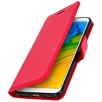 Funda Libro Billetera Vintage Para Xiaomi Redmi 5 – Rojo