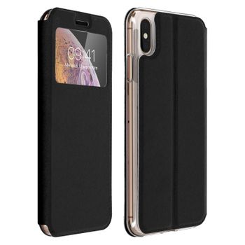 Funda Libro Billetera Ventana Negra Apple Iphone Xs Max Función Soporte