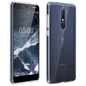 Carcasa Nokia 5.1 De Silicona Flexible Contornos Transparentes – Transparente