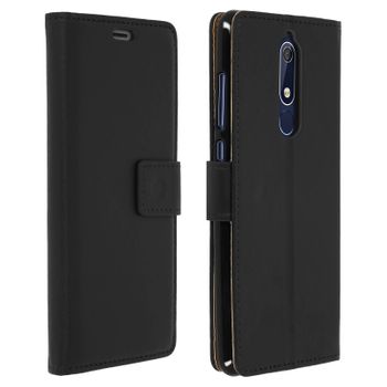 Funda Nokia 5.1 Libro Billetera Función Soporte - Negro