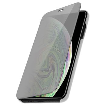 Funda Iphone Xs Max Libro Tapa Espejo Translúcida – Plata