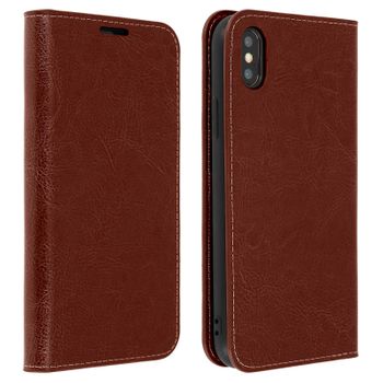 Funda Apple Iphone Xs Max De Cuero Billetera Función Soporte – Marrón