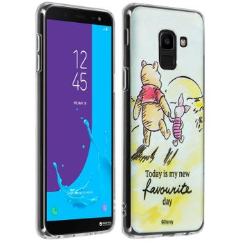 Carcasa Samsung Galaxy J6 Winnie The Pooh Y Piglet Silicona Disney