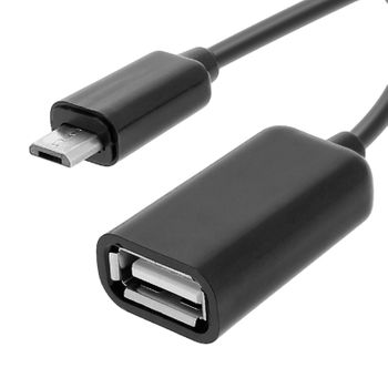 Adaptador OTG Tipo C a USB Hembra GENERICO, Cable 14cm, Negro - Baaxtec