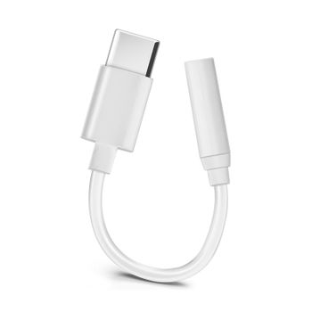 Adaptador Usb Tipo C A Jack 3,5 Mm Hembra - Blanco