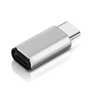 Adaptador Lightning Hembra Usb C Carga Y Sincronización - Plateado