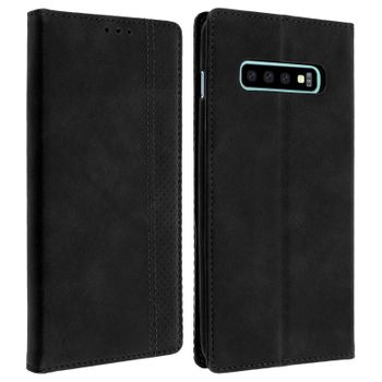 Funda Samsung Galaxy S10 Cartera Y F. Soporte – Negra