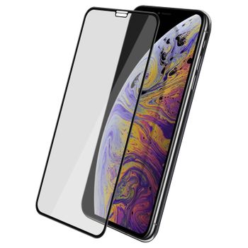 Protector De Iphone Xs Max Cristal Templado 9h Biselado 11d Bordes Negros