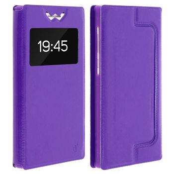 Funda Libro Con Ventana Smartphone 4,7'' - Violeta - Función Soporte