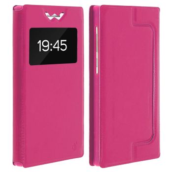 Funda Libro Con Ventana Smartphone 4,9'' - Rosa - Función Soporte