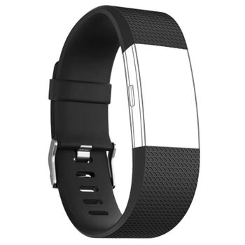 Correa Fitbit Bracelet Charge 2 Deportiva Surcada Y Cierre Por Hebilla - Negro