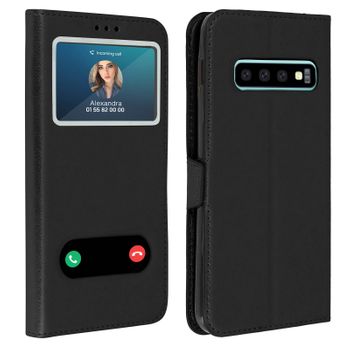 Funda Samsung Galaxy S10 Con Doble Ventana Carcasa De Silicona – Negro