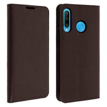 Funda Huawei P30 Lite De Cuero Cartera Función Soporte – Marrón