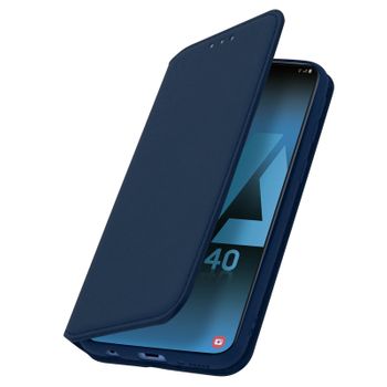 Funda Samsung Galaxy A40 Libro Billetera F. Soporte – Azul Oscuro