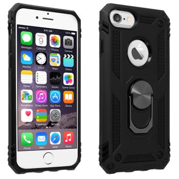 Carcasa Protectora Apple Iphone 6/6s/7/8 Con Anillo-soporte Magnético – Negro