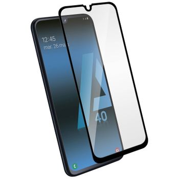 Cristal Templado Biselado 9h Para Samsung Galaxy A40 – Marco Negro