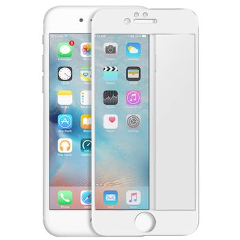 Cristal Templado 9h Biselado Para Iphone 6 Y 6s – Marco Blanco