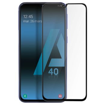 Cristal Templado 9h Biselado Para Samsung Galaxy A40 – Marco Negro