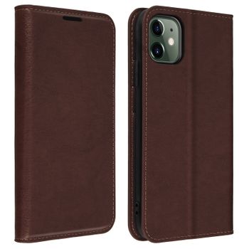 Funda Iphone 11 De Piel Auténtica Y Cartera Con F. Soporte – Marrón