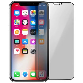 Cristal Templado Antiespías 9h Biselado Para Iphone X Y Xs – Marco Negro